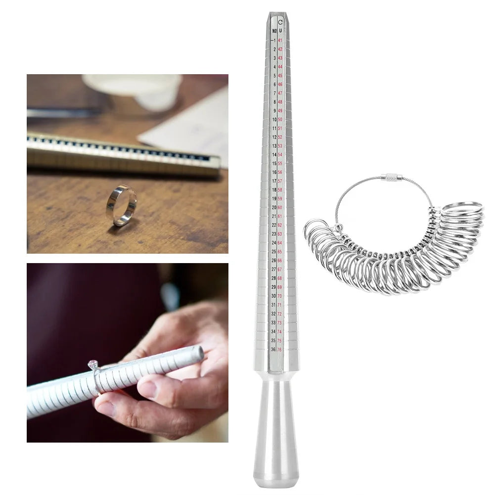 Finger Gauge Finger Sizer Finger Measure Tool UK Size Mandrel Stick Finger Gauge Sizer Jewelry Measuring Tool Set Qme