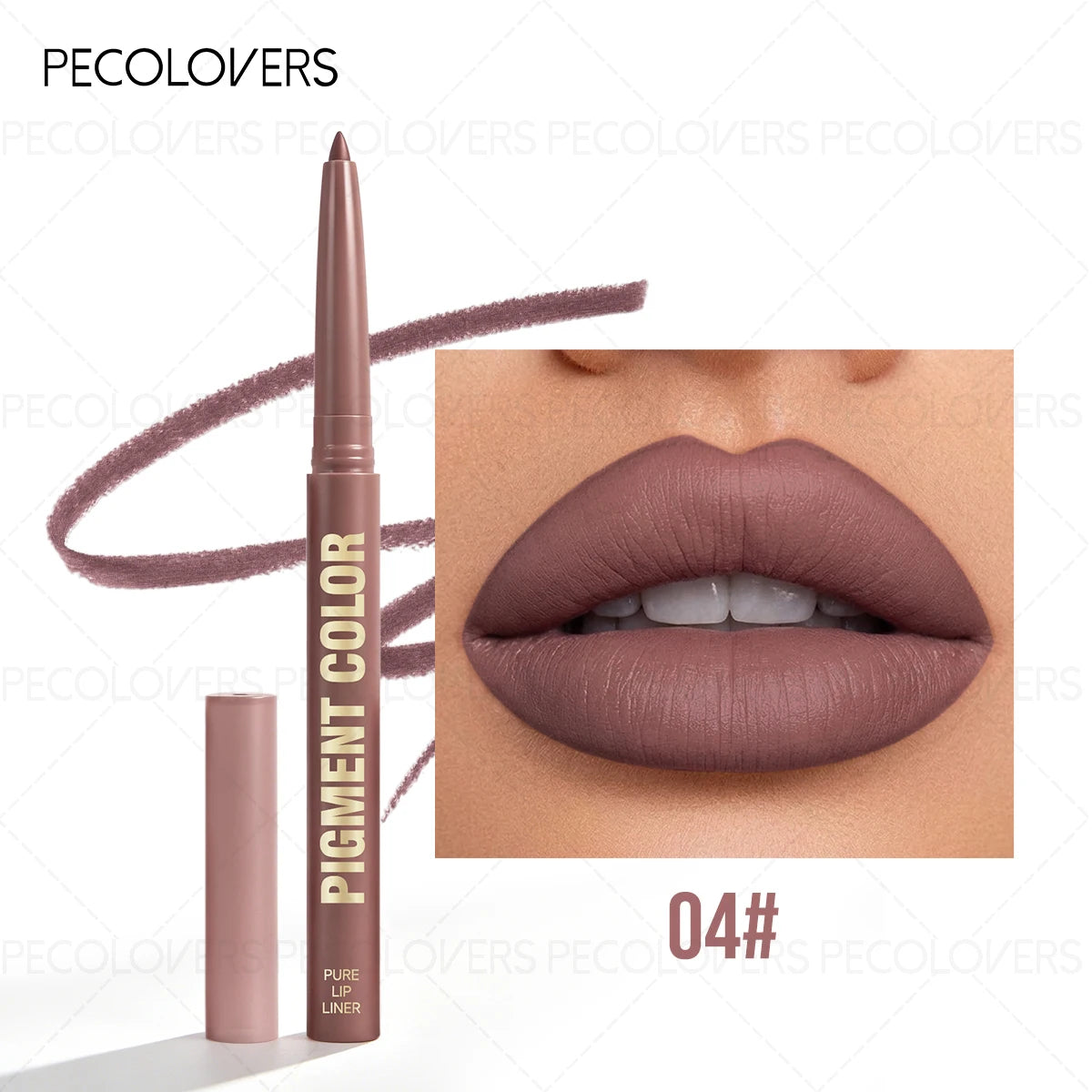 Velvet Matte Lipliner Pen, High Color Rendering Non-sticky Cup, Elegance Makeup Look, Lip Gloss & Lipstick Pen, Lip Makeup Qme 04
