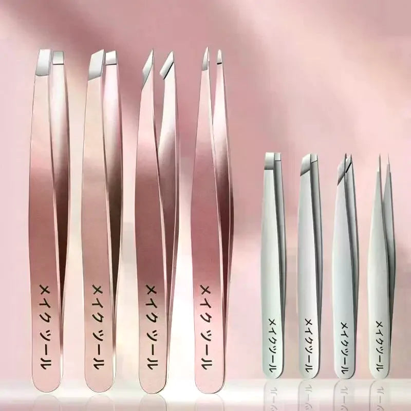 Precision Eyebrow Tweezers Stainless Steel Hair Removal Splinter Qme