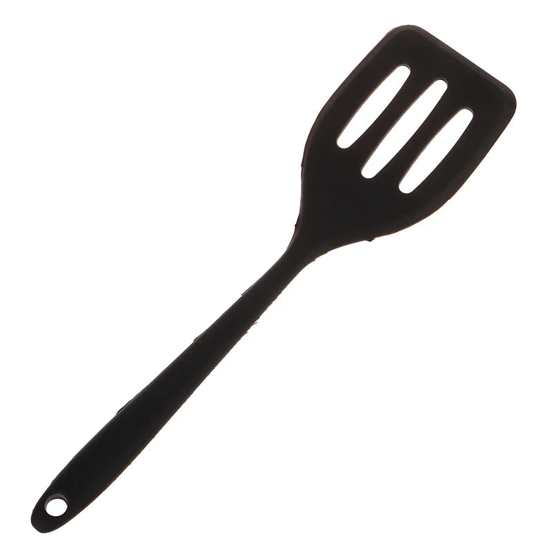 Small Integrated Silicone Frying Shovel Cooking Steak Kitchen Egg Qme Black