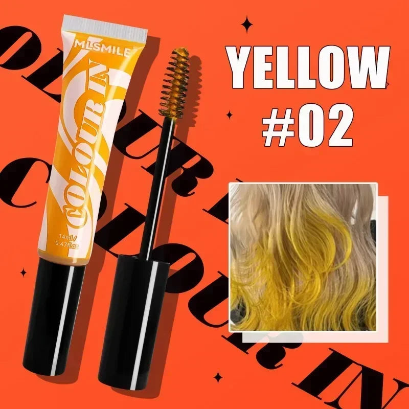 One-off Temporary Hair Coloring Disposable Hair Coloured Chalk Wax for Hair Cover Fashion Design Washable Non-toxic Beauty Tools Qme 02 YELLOW