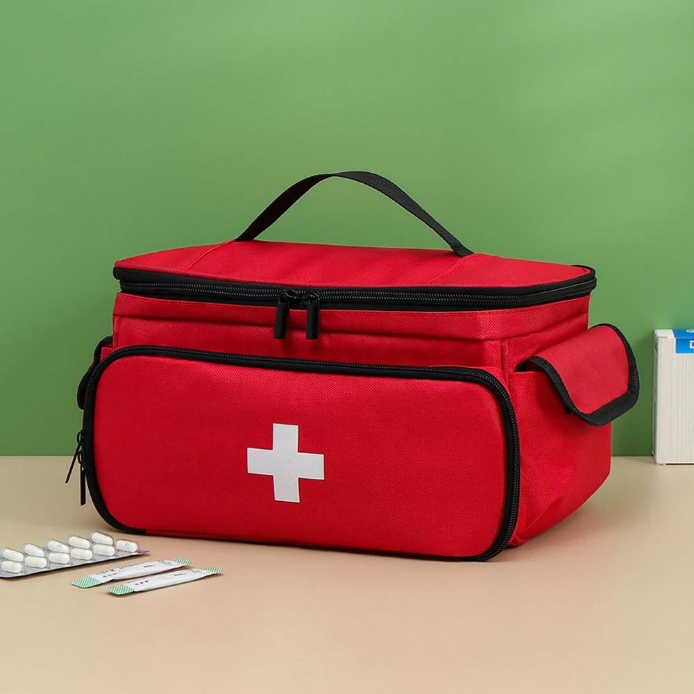 High-Capacity Portable First Aid Kit, Travel Medicine And Medication Storage Bag Oxford Cloth Organizer Box Emergency Survival Qme