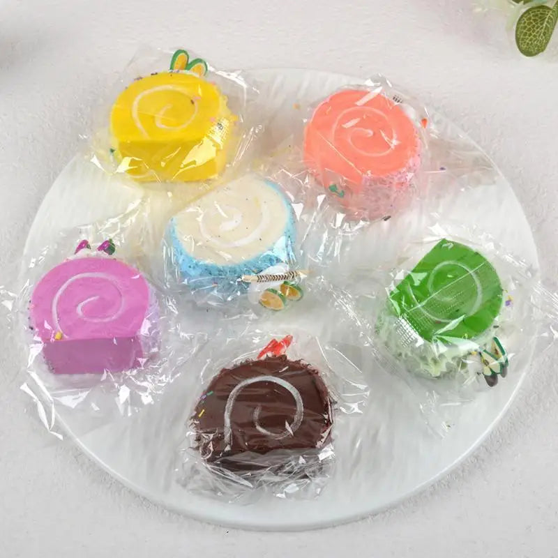 6 Pcs Realistic Artificial Roll Cake Models Vibrant Colors Lifelike Details For Home Decor Food Display Photography Props Qme A2