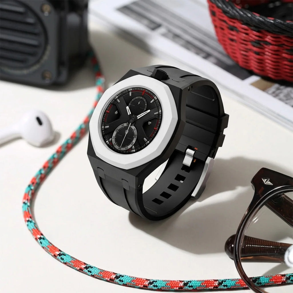 2 In 1 Strap + Case for Swatch x AP Royal Pop Pocket Watch Change to Wristwatch Ceramic+Silicone Band Wrist Strap Accessories Qme
