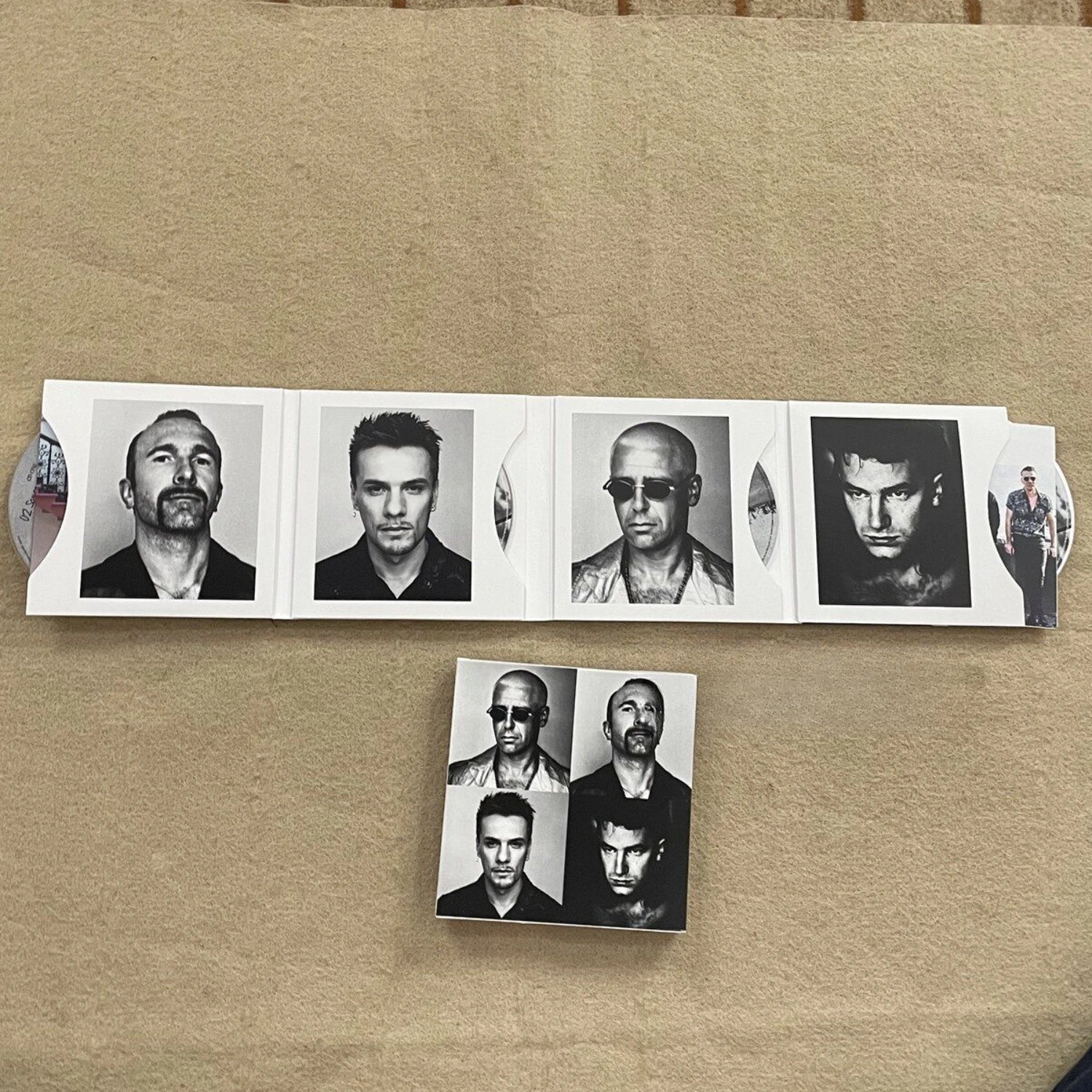 Rock Music 4CD Set with Iconic Black-and-White Band Portrait Cover, Sleek Minimalist Design + Stripped-Back Acoustic Versions Qme