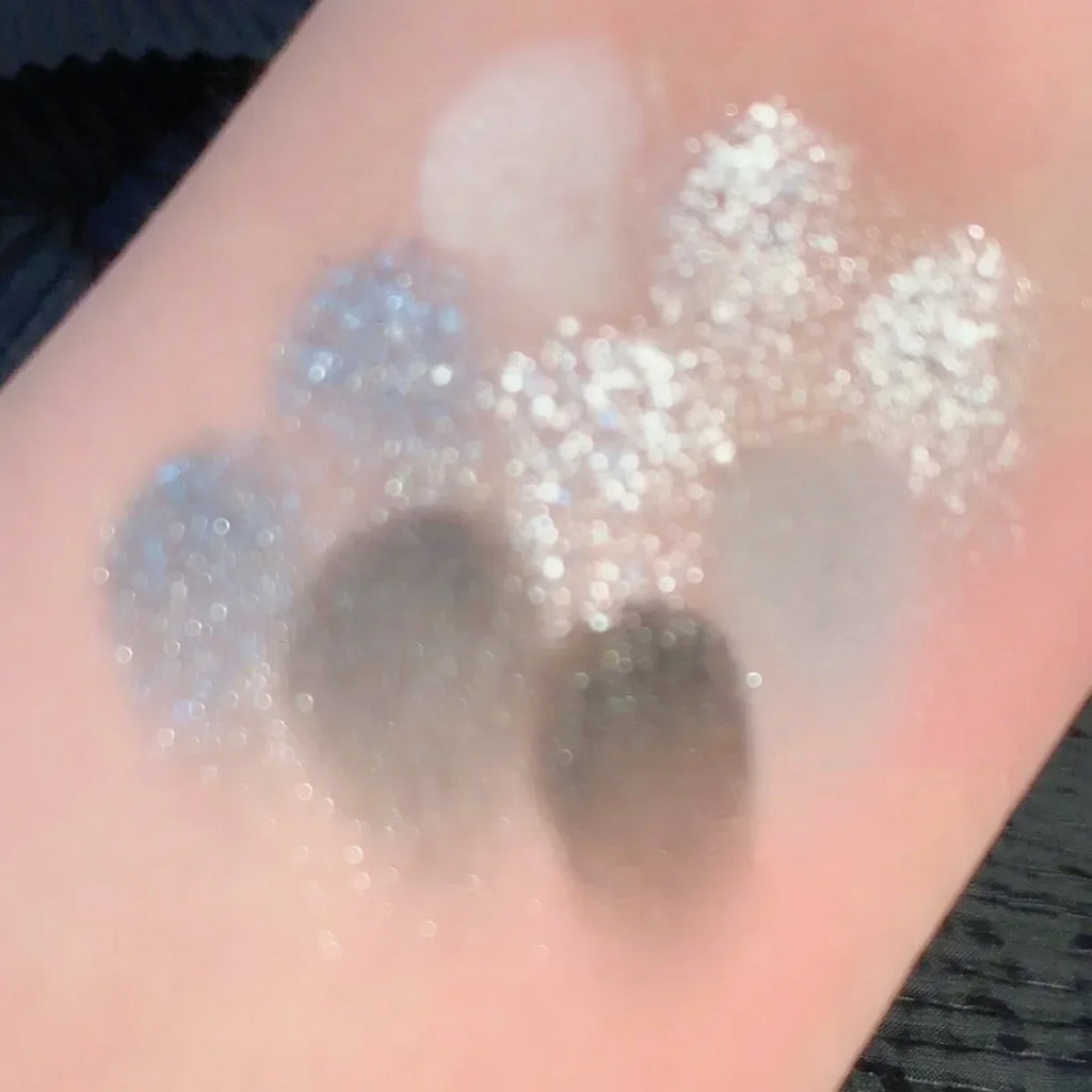 9 Colors Glitter Eyeshadow Palette Punk Smokey Cool Toned Eyeshadow Palette Dark Gray Black Nude Eye Pigments Makeup Qme