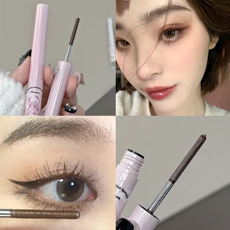Silk Fiber Lashes Mascara with Metal Brush Head Long Lasting Curling Eyelash Extensions 4D Quick Dry Lengthening Eye Makeup Tool Qme