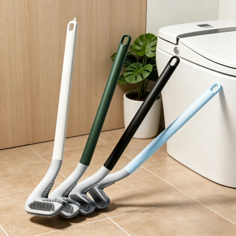 Silicone Golf Toilet Brush with Holder Set, Wall Mounted Deep Clean Toilet Cleaner Brush, No Dead Corner for Bathroom Qme