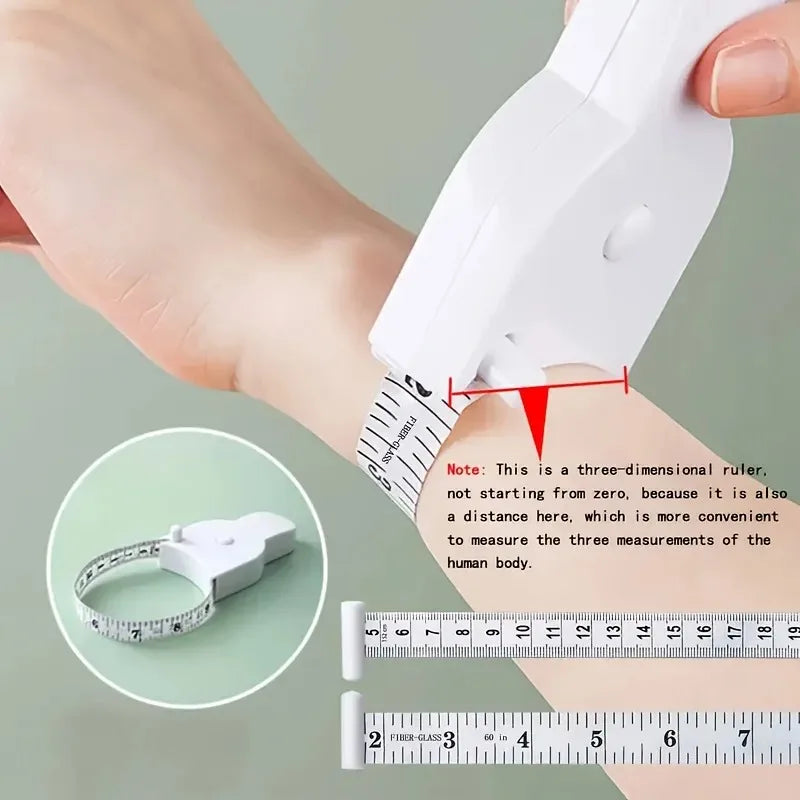 White Automatic Telescopic Tape Measure Body Measuring Sewing Ruler Qme