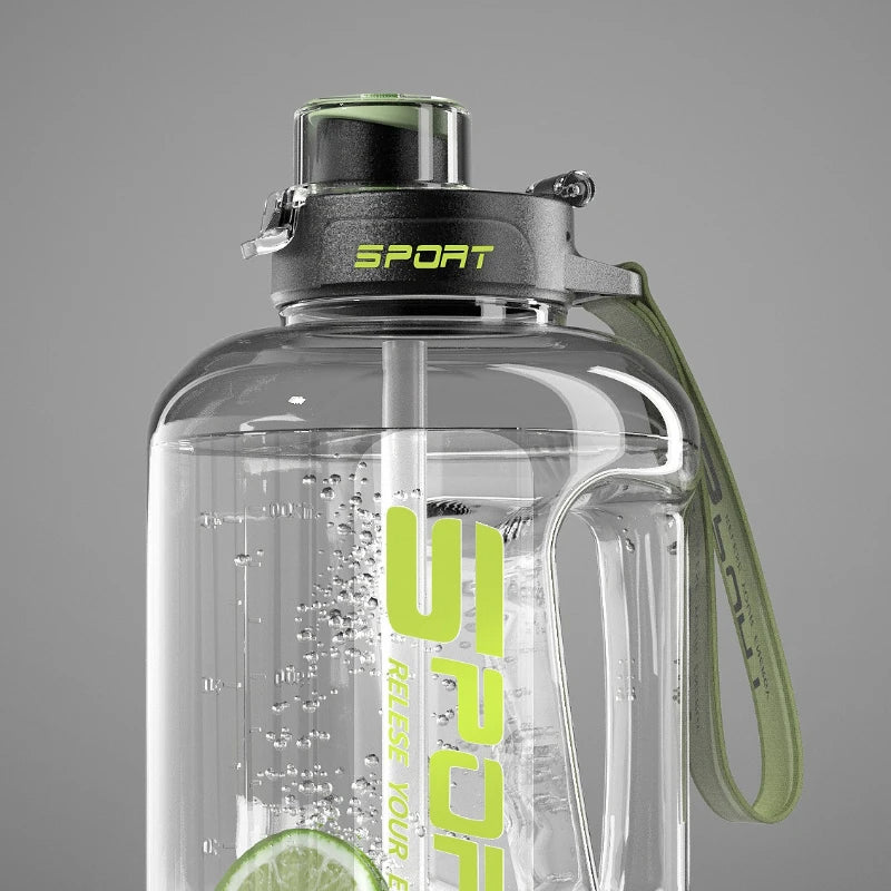 Extra Large Capacity Sports Fitness Straw Water Bottle Qme