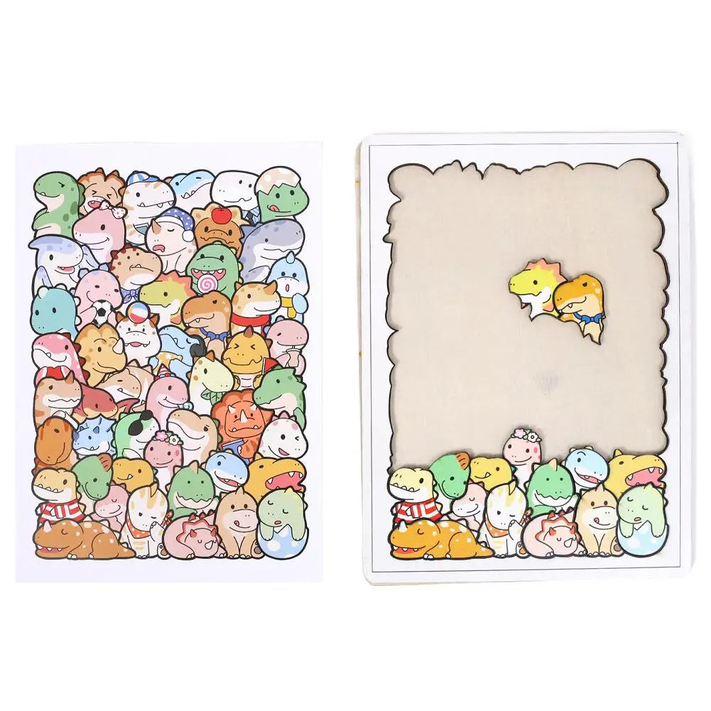 50pcs Wooden Cat Puzzles Animal Wooden Puzzle Stacking Toys Educational Puzzle For Kid Boys Girls Gifts Decoration Painting Qme Dinosaur