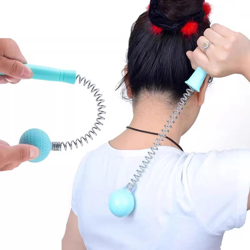 Manual Massage Hammer Stick Ball Body Massager Spring Elastic Knock Qme