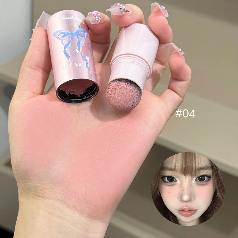 ART VALUE Blush Powder Stick Single Color Lasting Matte Monochrome Blush Orange Nude Makeup Stick Contouring Shadow Blusher Qme 04