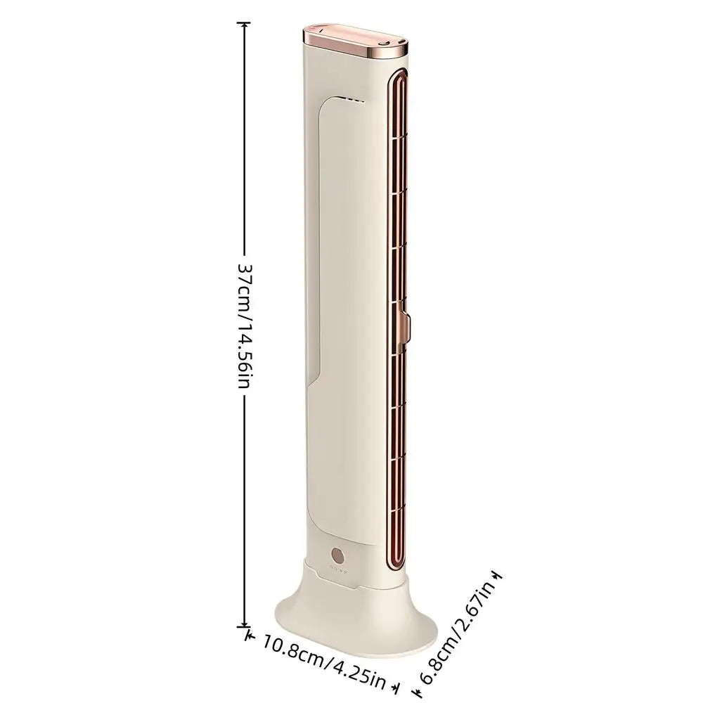 New Small Portable Fan Bladeless USB Rechargeable Device Office Work Fan For Desk Office Home Car Camping Outdoor Qme Beige
