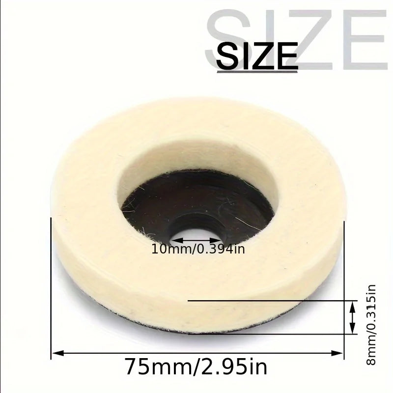 50mm/75mm Wool Polishing Wheel Polishing Pads Angle Grinder Wheel Felt Polishing Disc for Metal Marble Glass Ceramic 1PC Qme 1PC 3inch