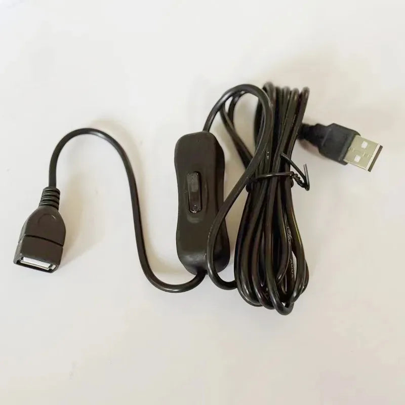 3PCS LED Strip Light 5V USB Cable with Touch Switch Dimmable Monochrome Power Supply Line Qme