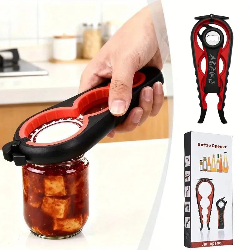Multi-functional Can Bottle Opener Twist Cap Remover Anti-slip Grip Qme