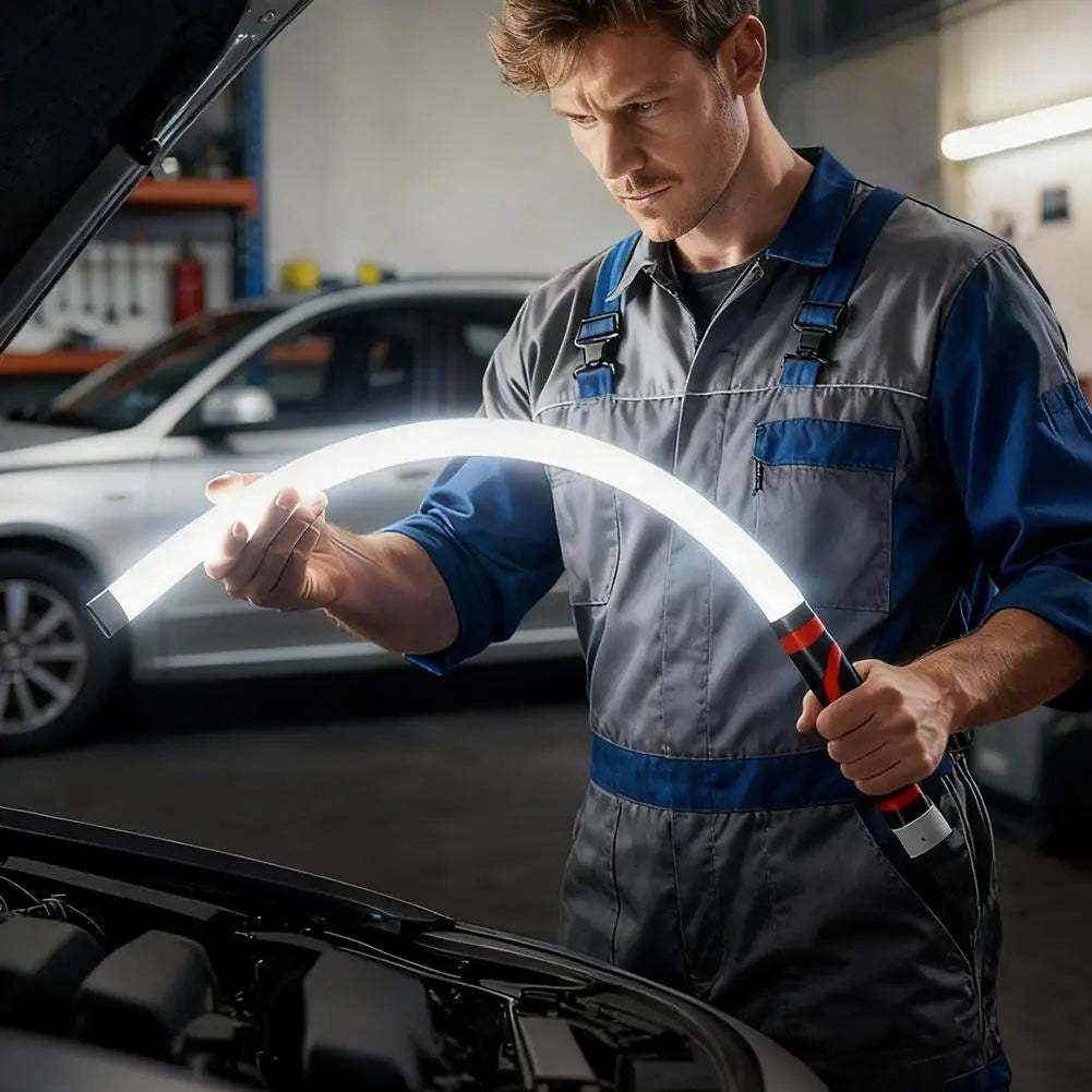 73cm Flexible LED Flashlight Stick Rechargeable Work Light Professional Mechanic Tool for Car Repair Engine Bay Inspection Lamp Qme
