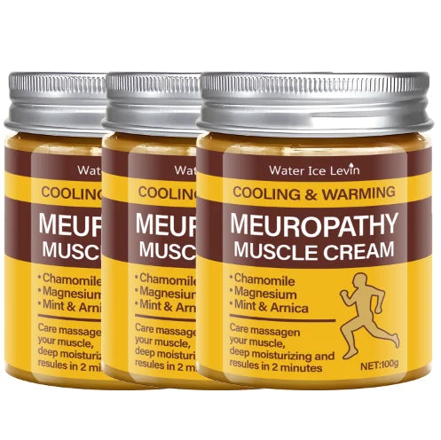 Cooling & Warming Meuropathy Muscle Cream with Chamomile & Magnesium for Neuropathy, Deep Moisturizing Results in 2 Minutes Qme YELLOW 100g