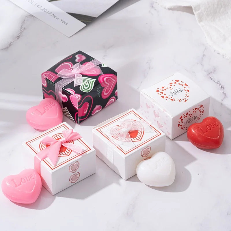 Handmade Love Heart shaped Design Bath Soap Wedding Party Love Gift Soapy Favor Valentine Gift Hand Soap Qme