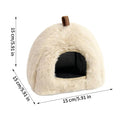 Hamster House Pet Plush House Winter Warm House with Hook Inner Pad Detachable Bottom Anti slip for Rest Qme cream colored