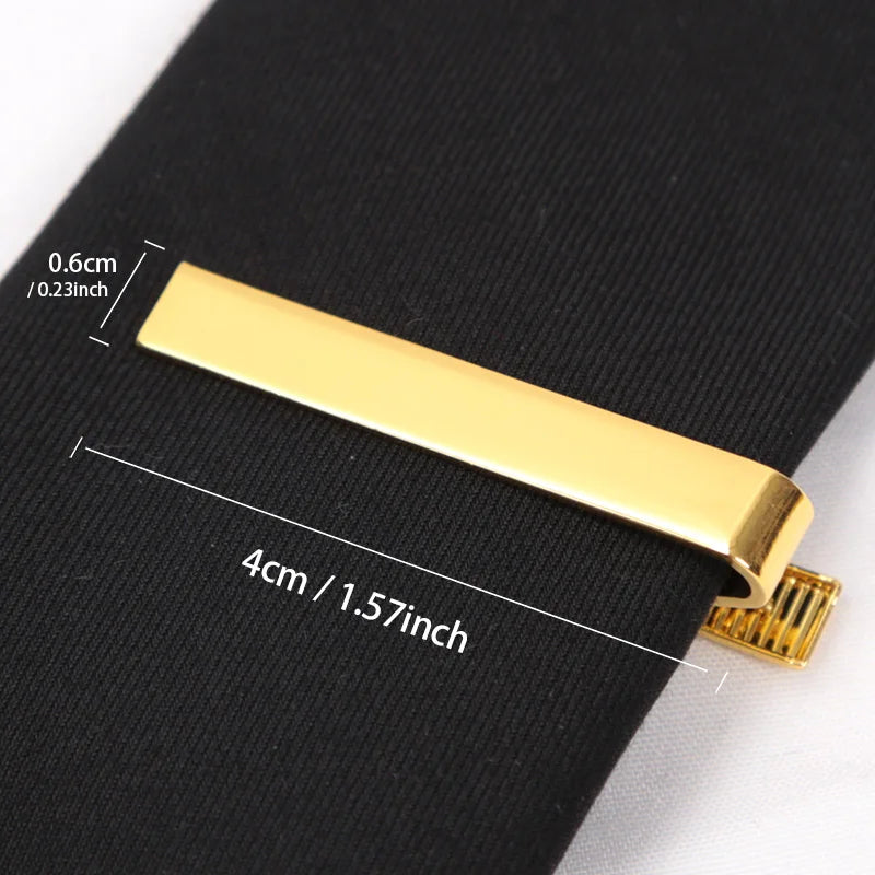Tie Clips Gold Fashion Ties Men Gifts Metal Simple Bar Clasp Qme B1