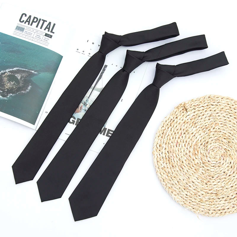 Classic Black Ties Men Women Neckties Wedding Party Business Adult Qme