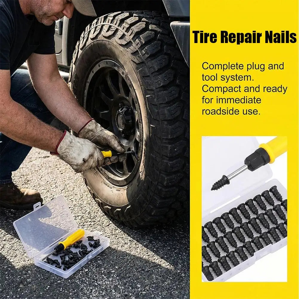 Tire Repair Nail Vacuum Plug Spiral Rubber Car Truck Motorcycle Qme