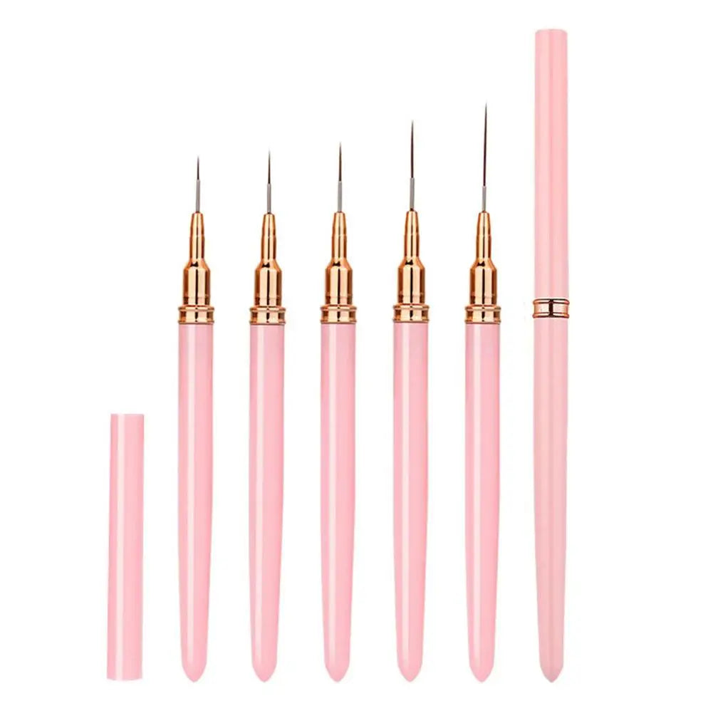 Nail Art Liner Brush UV Gel French Polish Long Lines Painting Drawing Qme pink