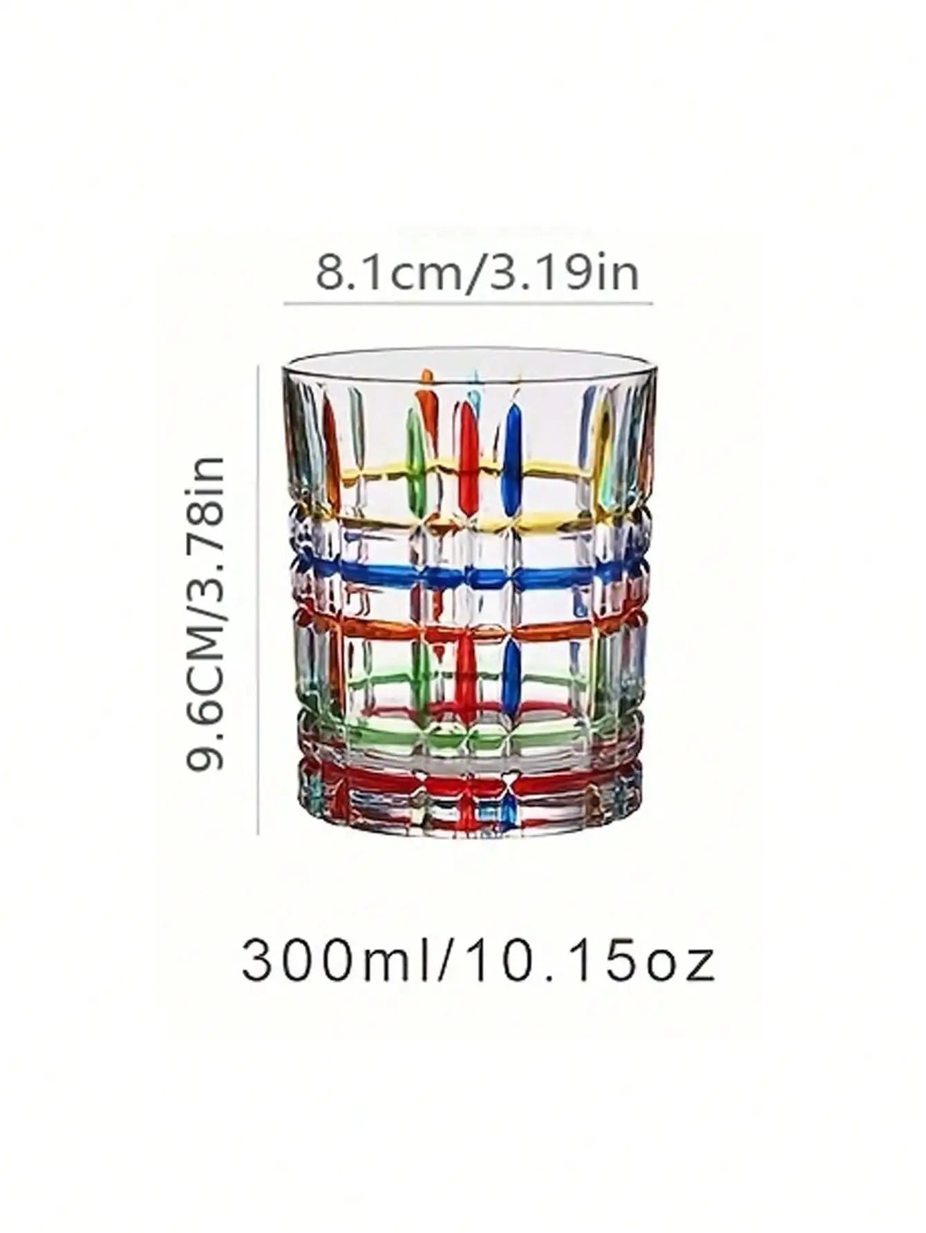 Hand-painted Colored Glass Coffee Cup Creative Design Whiskey Juice Qme