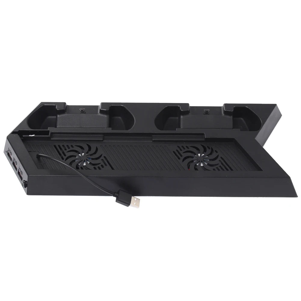 For Vertical Cooling Station Fast Controller Charger Charging Station Dock Cooling Fan & Charging Stand for Playstation 4 Qme black
