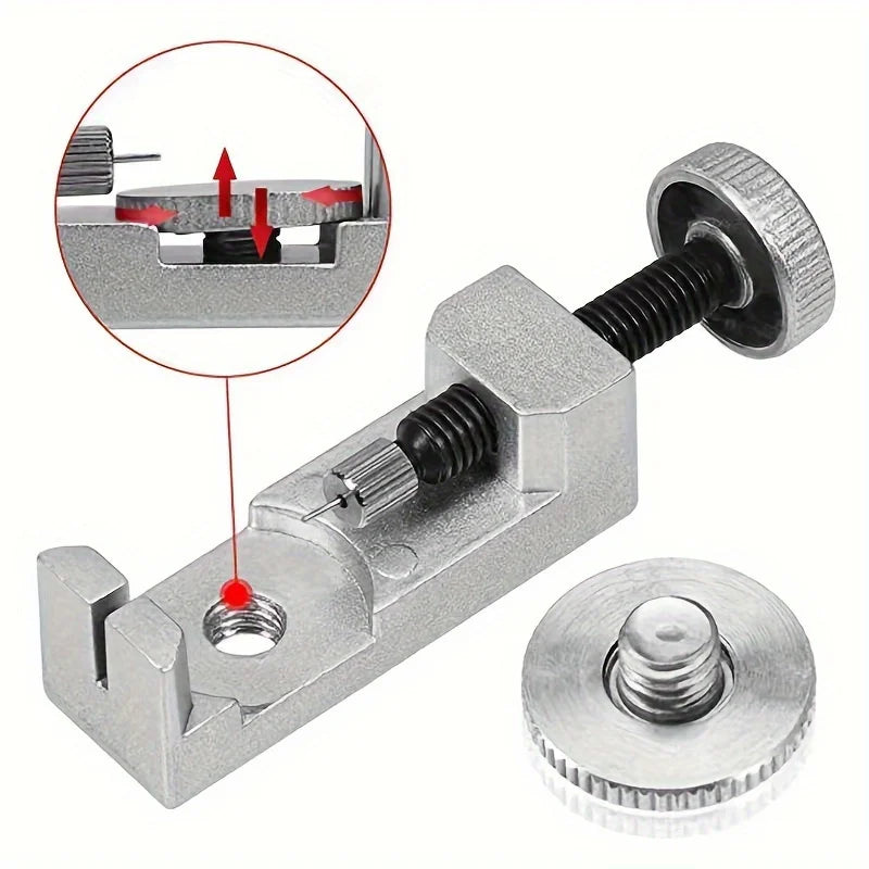 Watch Link Remover Kit, Watch Strap Tool with 3 Additional Needles for Disassembling Watch Strap Link Pin and Measuring Si Qme