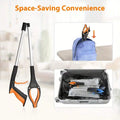 1 Foldable Elderly Grasping Tool Lightweight Extendable 360 Rotating Qme orange