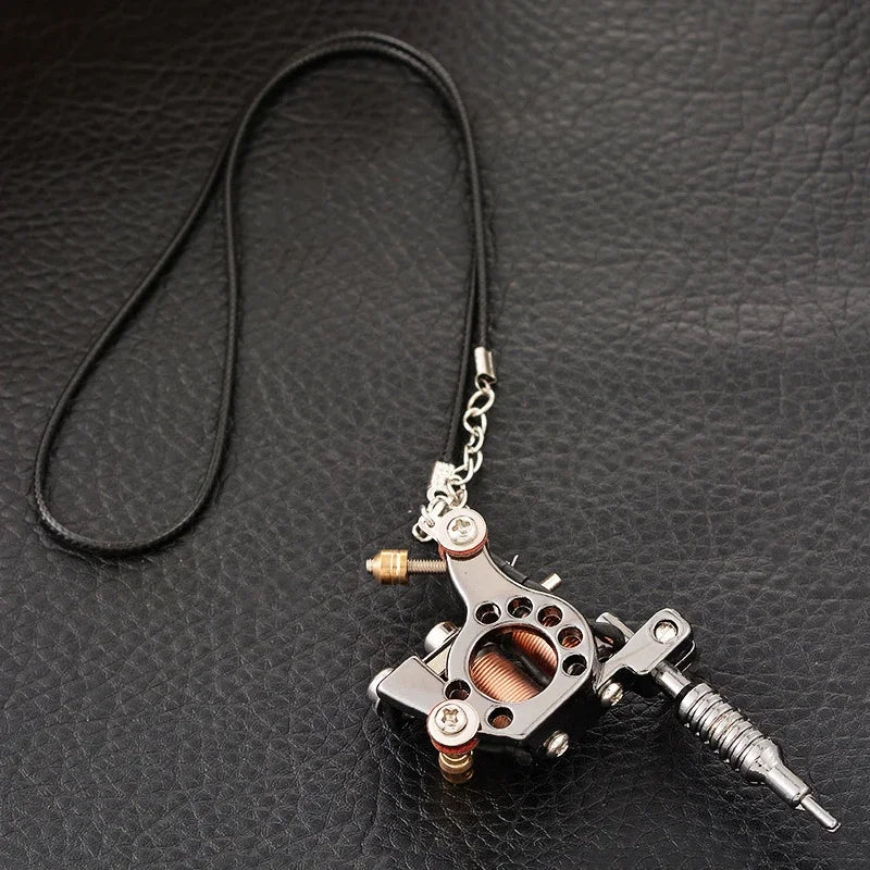 Men Charm Tattoo Machine Stainless Steel Jewelry Necklaces With Pendant Male Women Punk Hip Hop Accessories Gifts Wholesale Qme