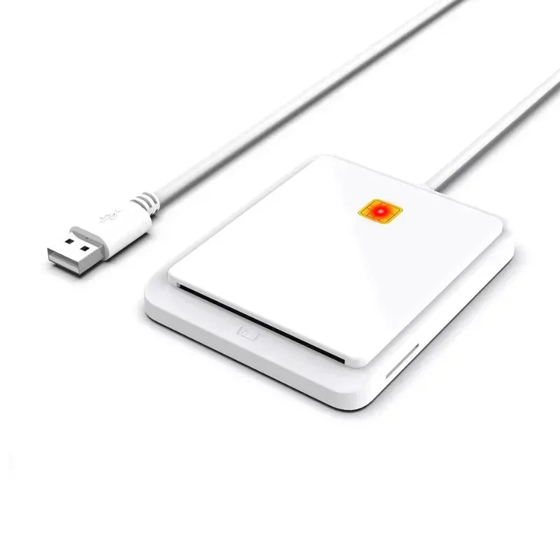 Portable USB 2.0 Smart Card Reader DNIE ATM CAC IC ID Bank Card SIM Card Cloner Connector Black White Color for Windows Linux Qme