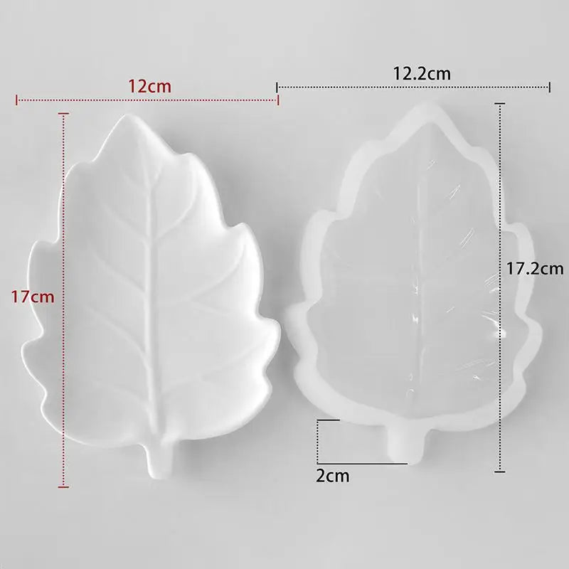 DIY Gypsum Form Leaf Coaster Silicone Mold Geometric Leaves Plaster Epoxy Resin Mould Handmade Storage Tray Desktop Decor Molds Qme Ginkgo leaves A5