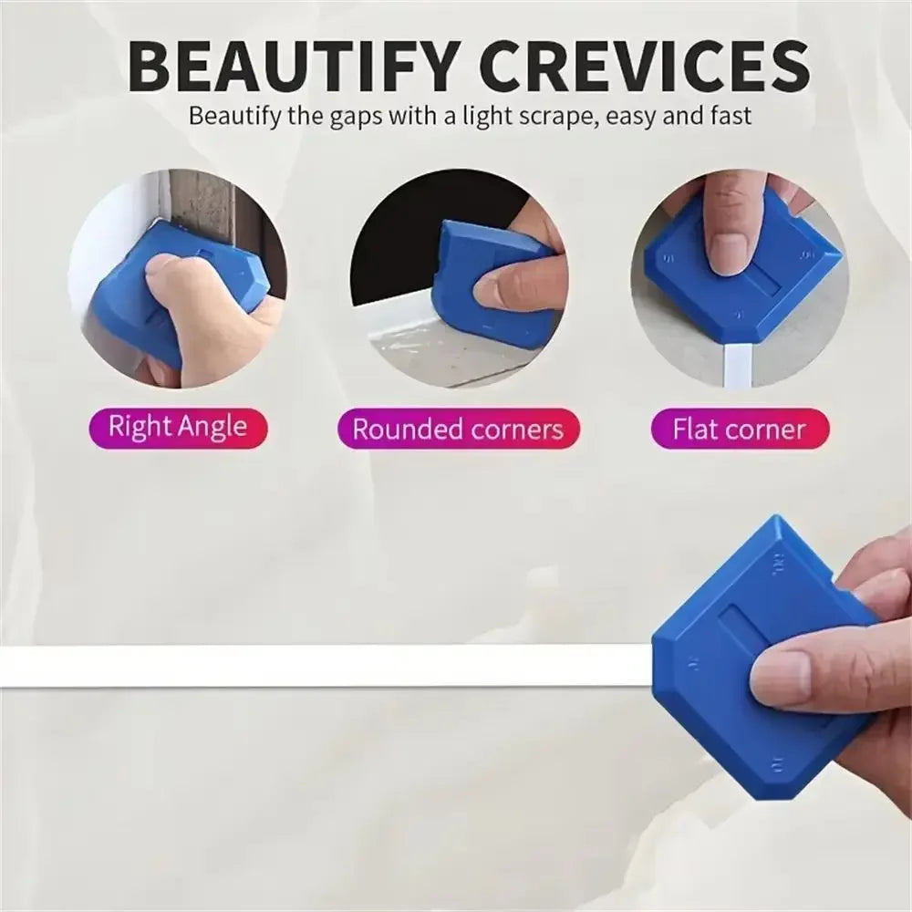 4Piece/Set Silicone Caulking Tool Set - Versatile, Easy Clean-up, & Professional Sealant Spreading Qme