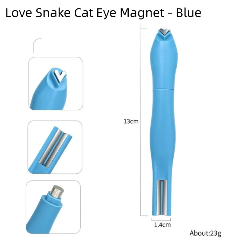 Cat Eye Nail Magnetic Stick Love Heart Snake Pattern French Cat Eye Nail Magnet UV Gel Polish Effect Manicure Design Tool Qme 1pcs blue