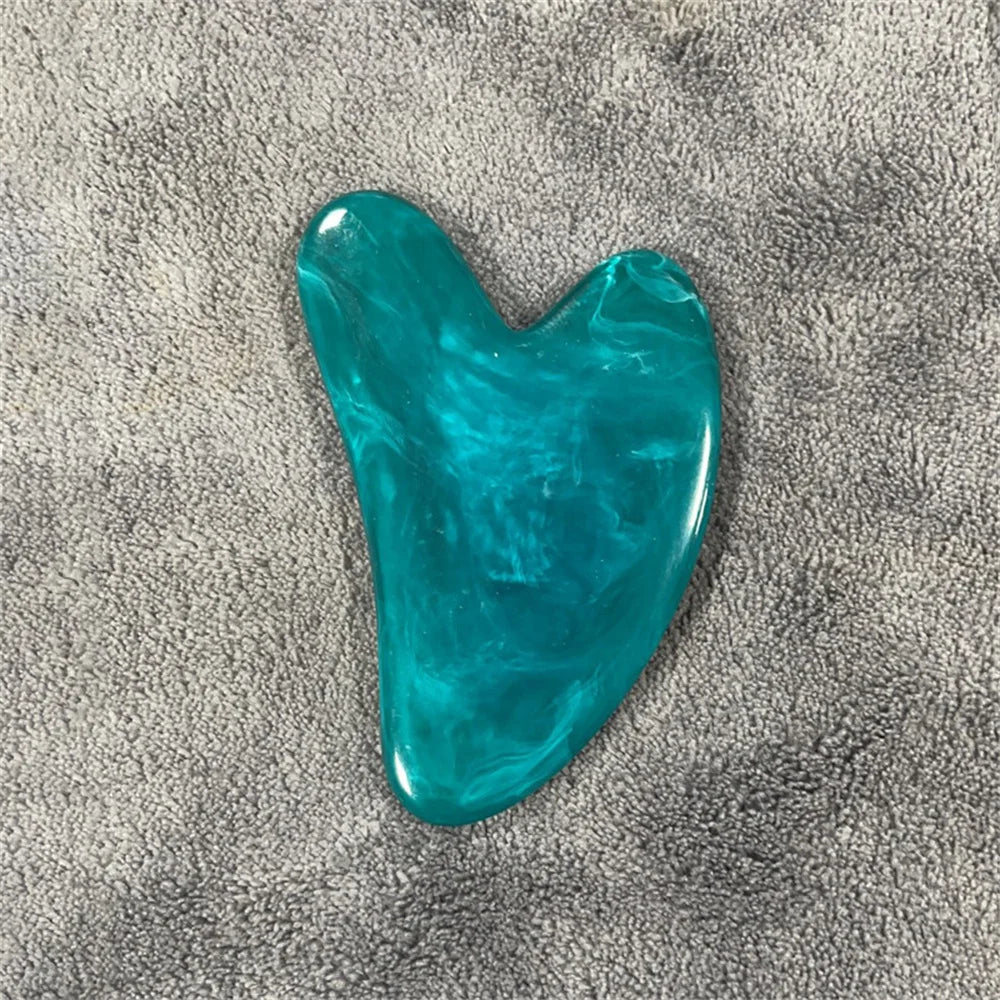 Guasha Massage Stone Body Massage Tool Beeswax Guasha Scraping Facial Scrapping Plate Neck Care SPA Massage Beauty Healty Tool Qme Blue