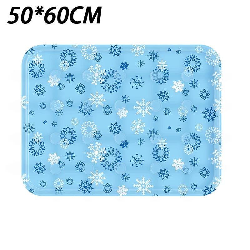 Single Use Cool Soft Ice Cushion Pet Mat Summer Cooling Pad Qme 50x60cm Blue