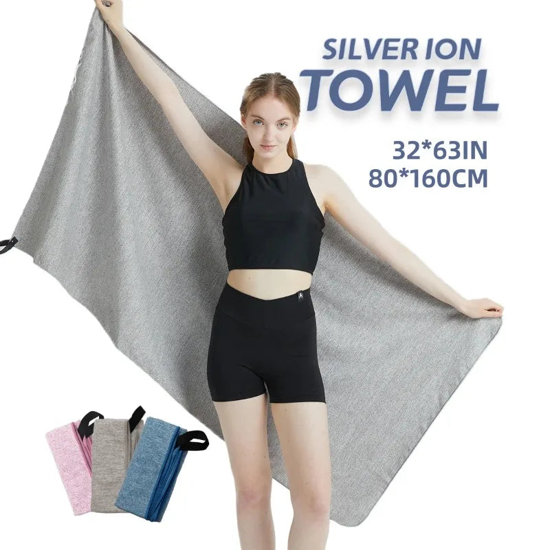 Microfiber Gym Towel Quick Dry Silver Ion Odor Resistant Fast Qme