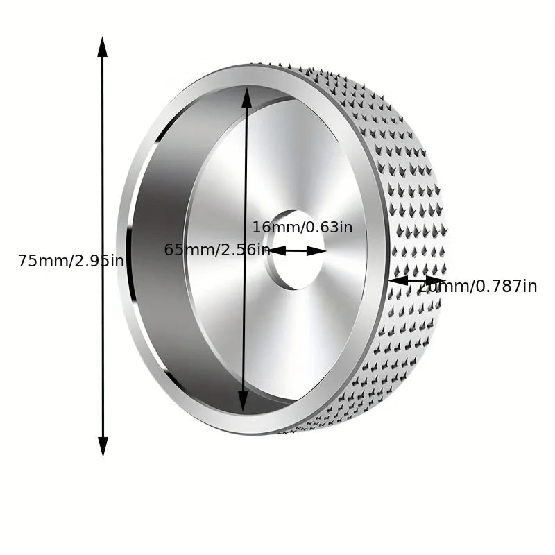 1Pc wood carving disc, 2.95 in diameter, grinder wood grinding wheel grinder forming disc, wood grinding engraving tool Qme 1PC