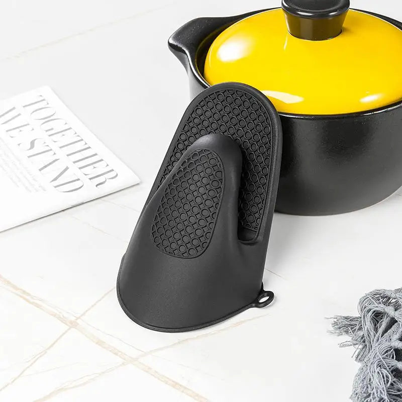 Silicone Hand Clip Kitchen Anti-scald Thickened Heat Insulation Qme Black