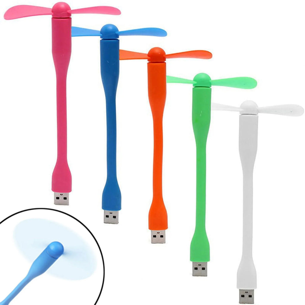 USB Small Fan Flexible Bendable Fan for Power Bank Laptop PC AC Charger Portable Hand Cool Mini Fan Summer Gadgets Qme