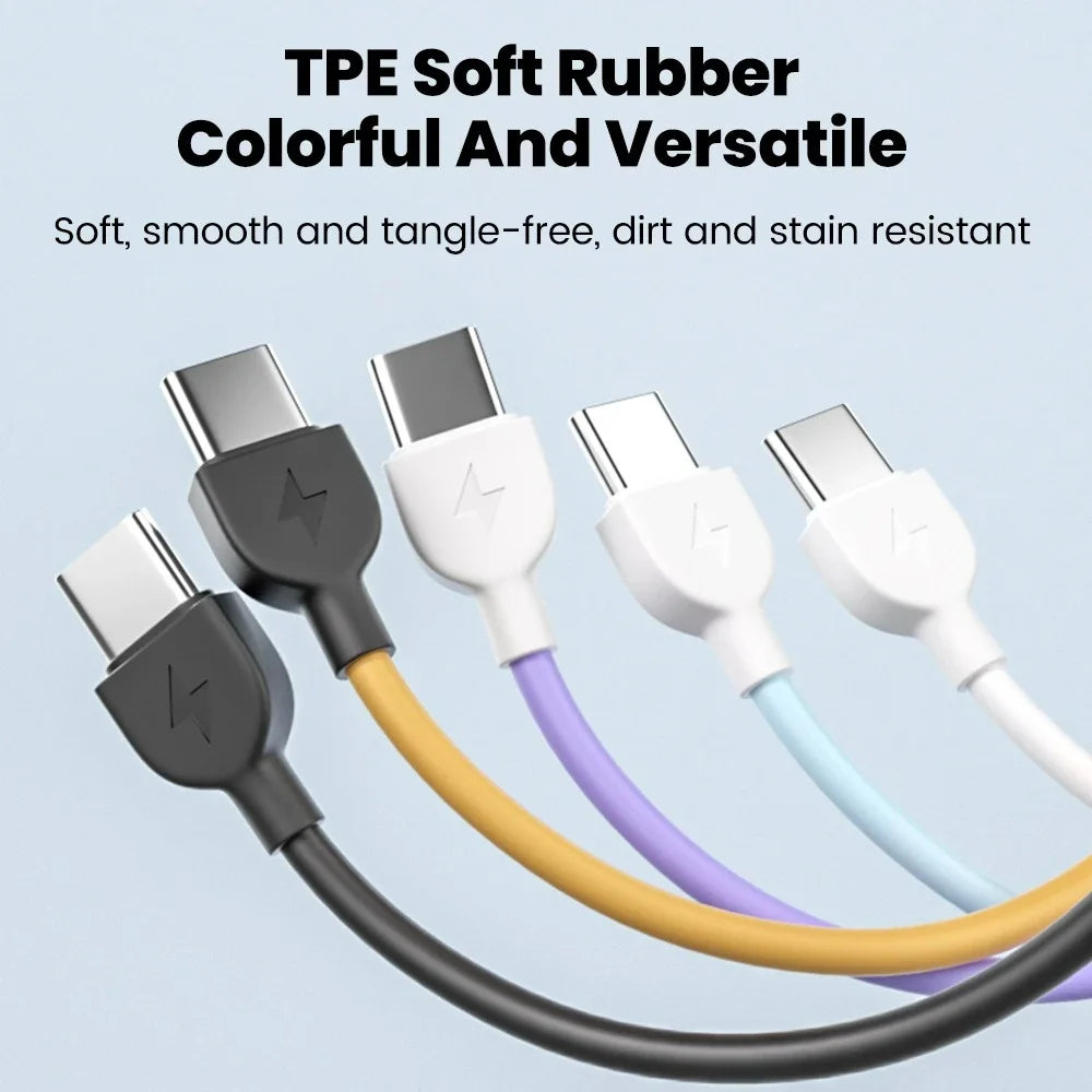 60W PD Fast Charging Short Cable Portable Lanyard Keychain Dual Type C Quick Charge Cable For iphone 15 16 Samsung Xiaomi Huawei Qme