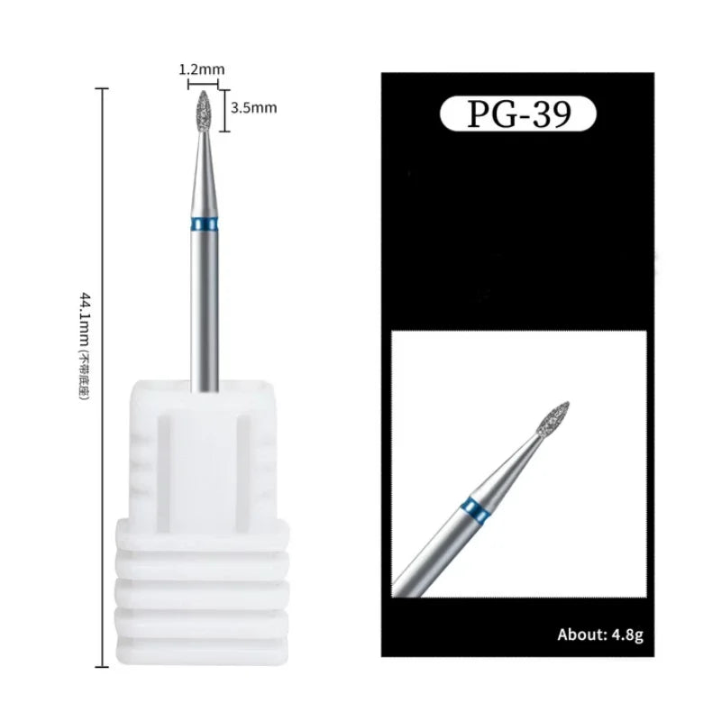 Nail Art Diamond Drill Polishing Head Sanding Acrylic Gel Remove Electric Manicure Drill Machine Replacement Gringing Heads Qme PG-39