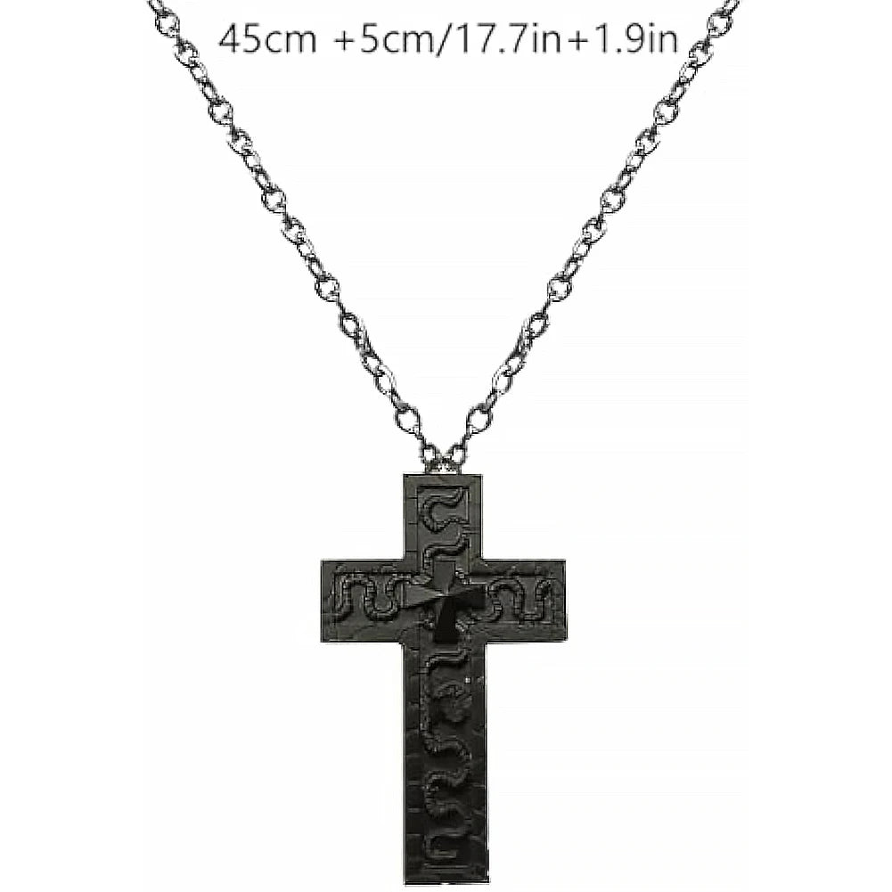 Vintage Cross Necklace with Secret Compartment Cross Pendant Necklace Openable Stainless Steel Chain Pendant Charm Jewelry Gifts Qme