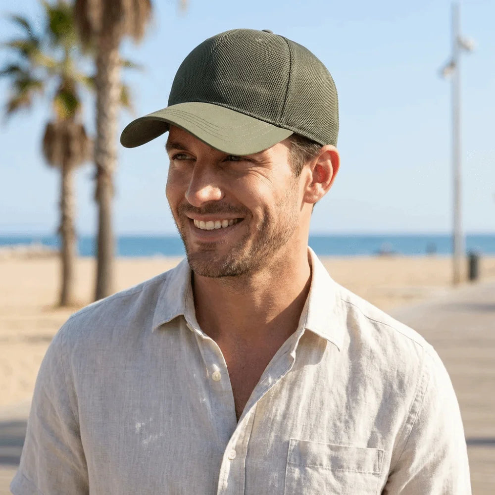 Adjustable Full Mesh Baseball Cap Sun Protection Openwork Quick Dry Baseball Cap Polyester Soild Color Hollow Out Baseball Cap Qme