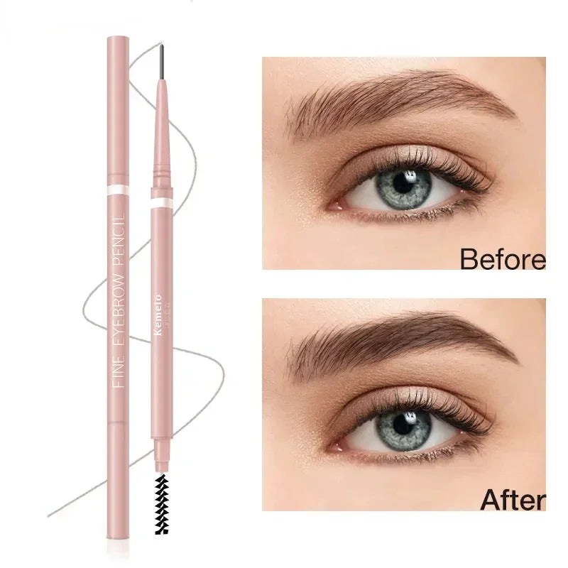 1PC 1.5mm Ultra Fine Double-Ended Eyebrow Pencil Waterproof Sweat-proof Long Lasting Professional Eye Makeup For Women Qme