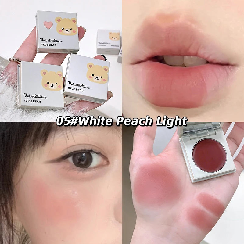 Gege Bear Velvet Multi-purpose Mud Lip Blush Cream Long-lasting Qme GX1236-5